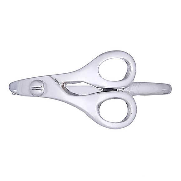 Sterling Silver Scissors Band Ring - Picture 3 of 4